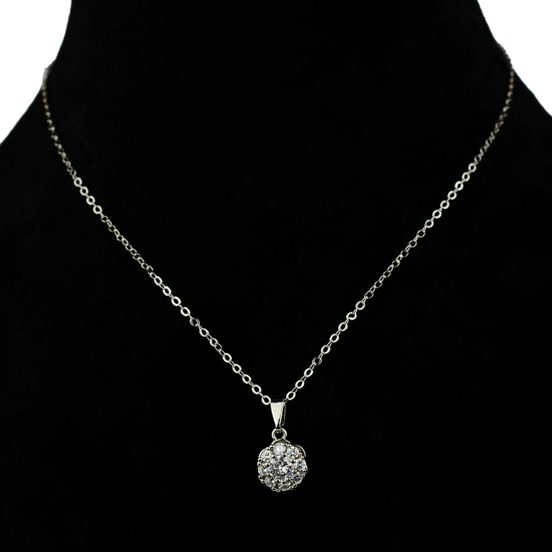 LAFERAH REVOLVING FLOWER DIAMOND PENDANT CHAIN