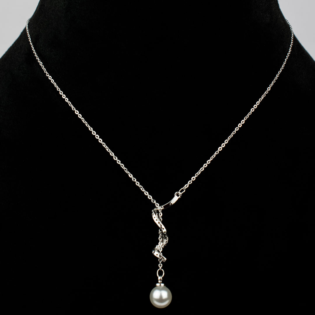 LAFERAH SILVER PEARL PENDANT CHAIN