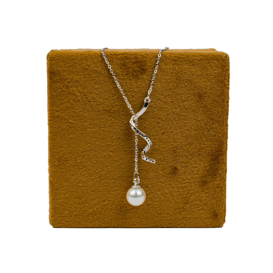 LAFERAH SILVER PEARL PENDANT CHAIN