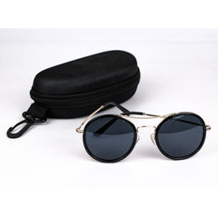 LAFERAH DARK BLUE ROUND SUNGLASSES