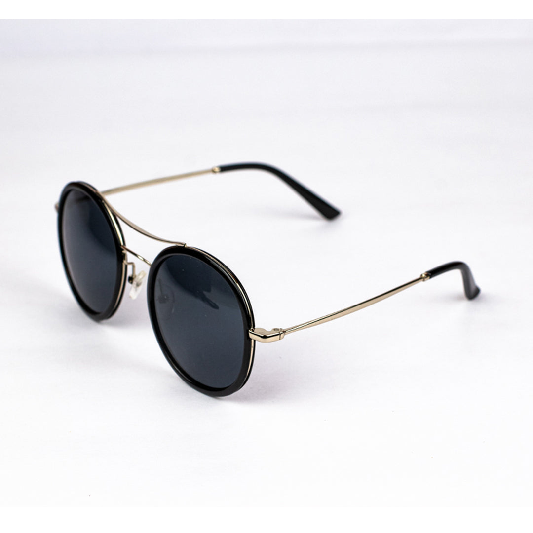 LAFERAH DARK BLUE ROUND SUNGLASSES