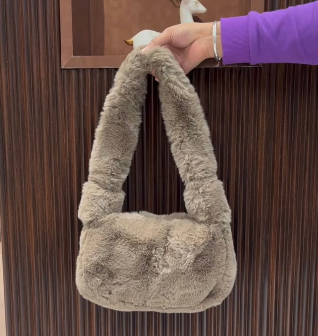 FAUX-FUR SHOULDER BAG