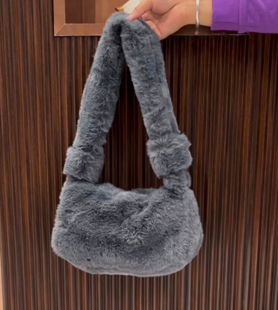 FAUX-FUR SHOULDER BAG